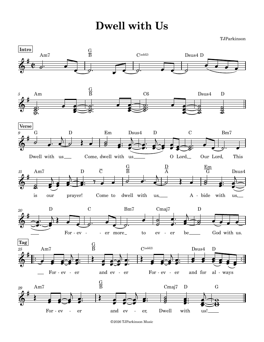 Dwell with Us sheet music
